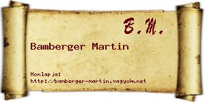 Bamberger Martin névjegykártya